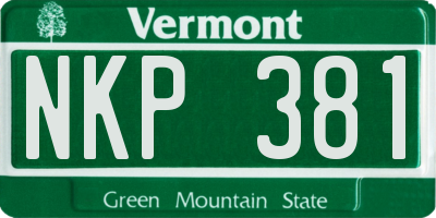 VT license plate NKP381