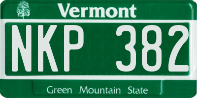 VT license plate NKP382