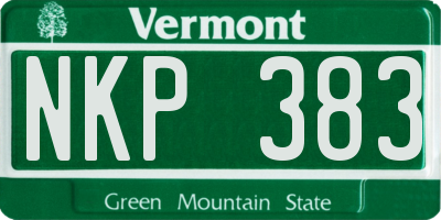 VT license plate NKP383