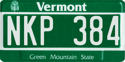 VT license plate NKP384