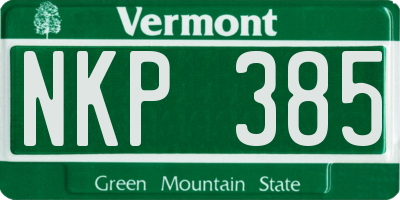 VT license plate NKP385