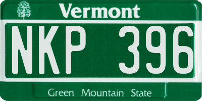VT license plate NKP396