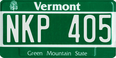 VT license plate NKP405