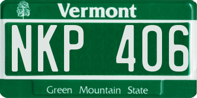 VT license plate NKP406