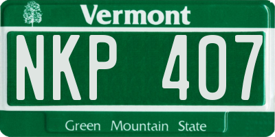 VT license plate NKP407