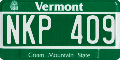 VT license plate NKP409