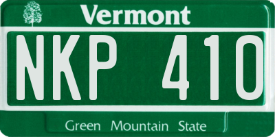 VT license plate NKP410