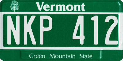 VT license plate NKP412