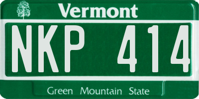 VT license plate NKP414