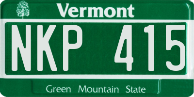 VT license plate NKP415