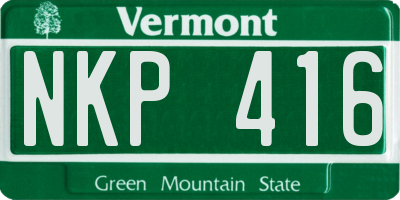 VT license plate NKP416