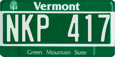 VT license plate NKP417