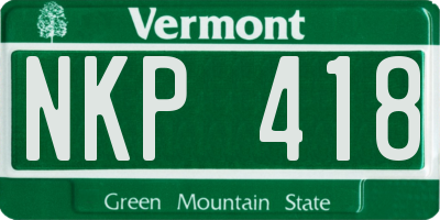 VT license plate NKP418