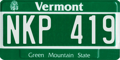 VT license plate NKP419