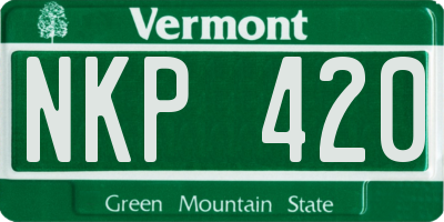 VT license plate NKP420