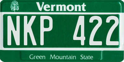 VT license plate NKP422