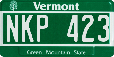 VT license plate NKP423