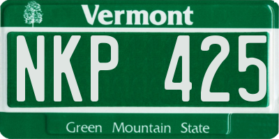VT license plate NKP425