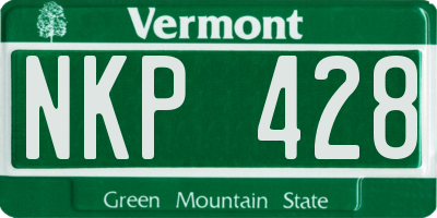 VT license plate NKP428