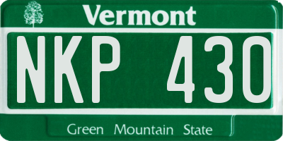 VT license plate NKP430