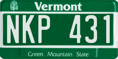 VT license plate NKP431