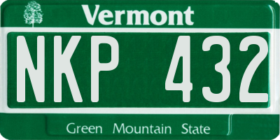 VT license plate NKP432