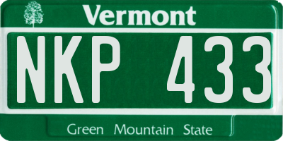 VT license plate NKP433