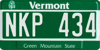 VT license plate NKP434