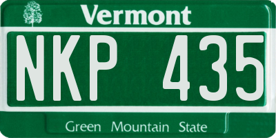 VT license plate NKP435