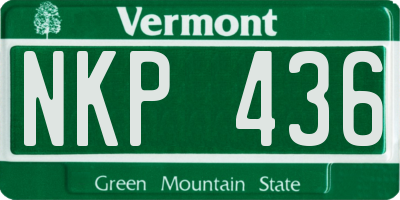 VT license plate NKP436