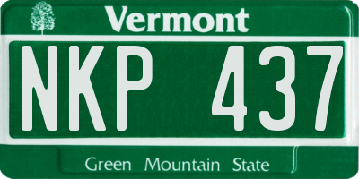 VT license plate NKP437