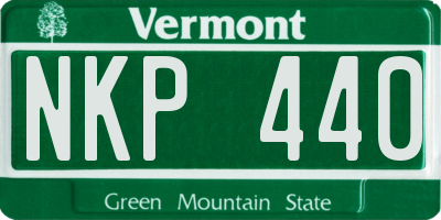 VT license plate NKP440