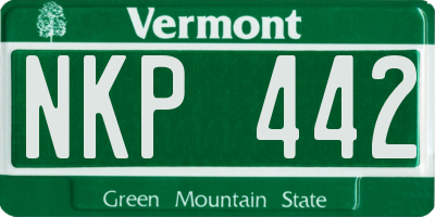 VT license plate NKP442