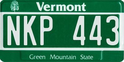 VT license plate NKP443