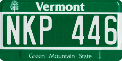 VT license plate NKP446