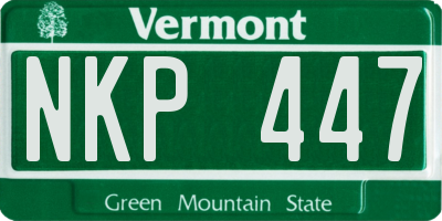 VT license plate NKP447
