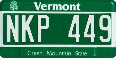 VT license plate NKP449