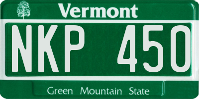 VT license plate NKP450