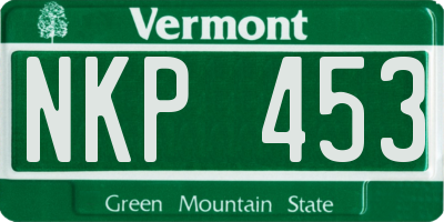 VT license plate NKP453