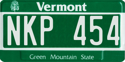 VT license plate NKP454