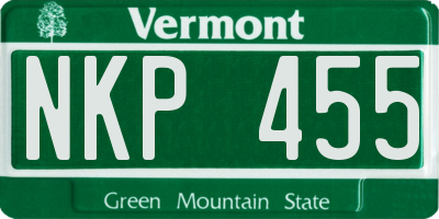 VT license plate NKP455