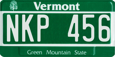 VT license plate NKP456