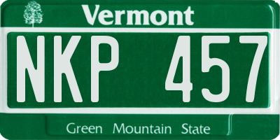 VT license plate NKP457