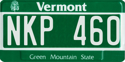 VT license plate NKP460