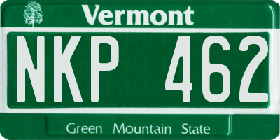 VT license plate NKP462