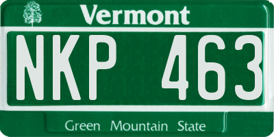VT license plate NKP463