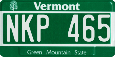 VT license plate NKP465