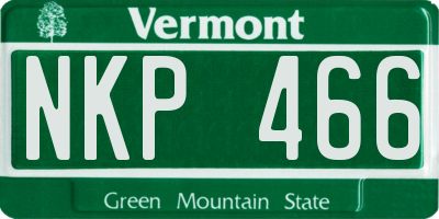 VT license plate NKP466