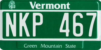 VT license plate NKP467