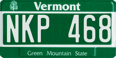 VT license plate NKP468